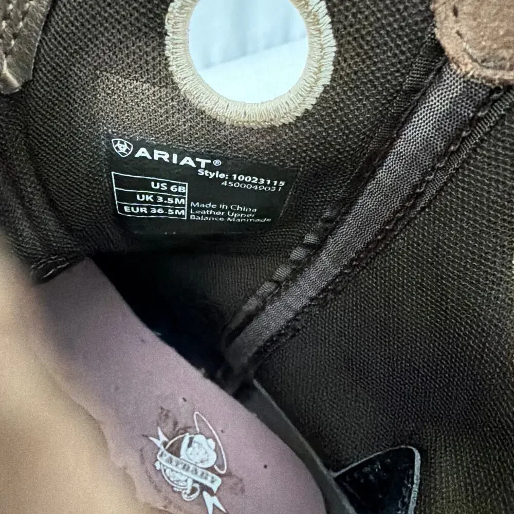 Ariat Fatbaby Boots Womens Size 6 B Gold Pink Heritage Western Cowboy Cowgirl - Picture 6 of 9